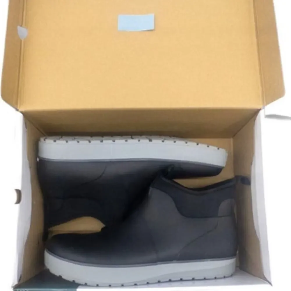Staheekum Men's Neoprene Ankle Rain Boot Black 8 12 13 Waterproof Slip-On